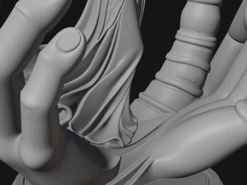 Hands Holding Palm Tree Statue Design 2 - 3D Print Model 3D Print Model
