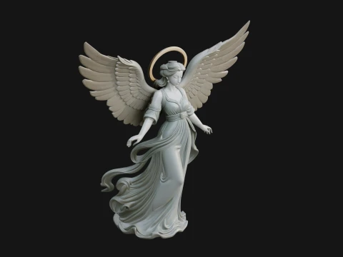 Winged Angel Woman Statue Design 2 - 3D Print Model 3D Принт Модель