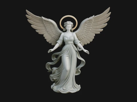 Winged Angel Woman Statue Design 2 - 3D Print Model 3D Print Model