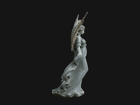 Winged Angel Woman Statue Design 2 - 3D Print Model 3D Print Model