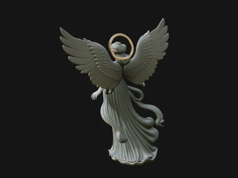 Winged Angel Woman Statue Design 2 - 3D Print Model 3D Print Model