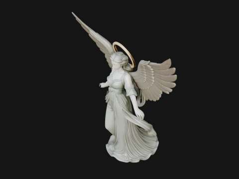 Winged Angel Woman Statue Design 2 - 3D Print Model 3D Print Model