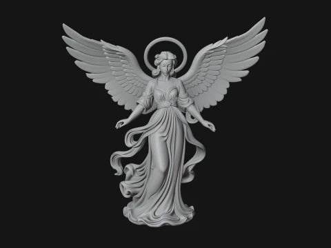 Winged Angel Woman Statue Design 2 - 3D Print Model 3D Print Model