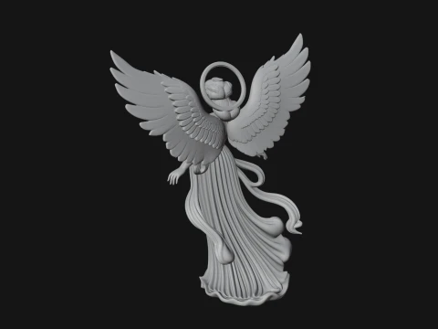 Winged Angel Woman Statue Design 2 - 3D Print Model 3D Print Model