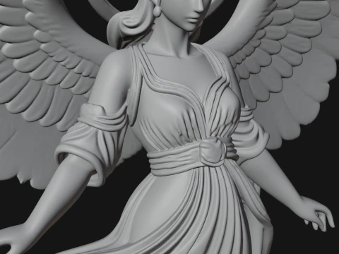 Winged Angel Woman Statue Design 2 - 3D Print Model 3D Print Model