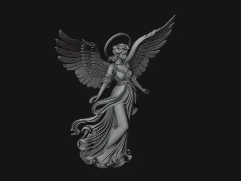 Winged Angel Woman Statue Design 2 - 3D Print Model 3D Print Model
