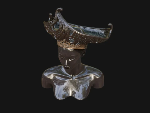 African Queen Bust Statue Design 1 - 3D Print Model 3D Print Model