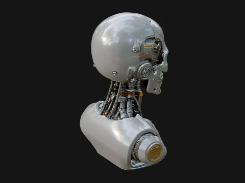 Cyborg Skull Bust Statue Design 3 - 3D Print Model 3D Print Model