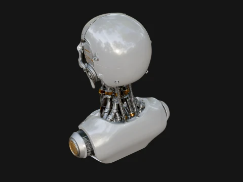 Cyborg Skull Bust Statue Design 3 - 3D Print Model 3D Print Model
