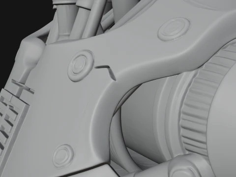 Cyborg Skull Bust Statue Design 3 - 3D Print Model 3D Print Model