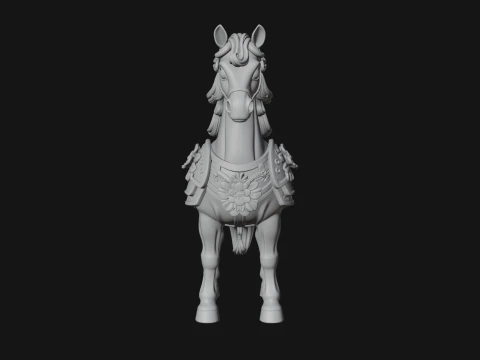 Floral Chibi Horse Statue Design 1 - 3D Print Model 3D Print Model