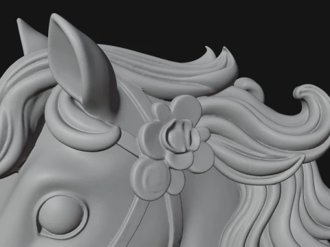 Floral Chibi Horse Statue Design 1 - 3D Print Model 3D Print Model