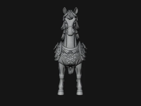 Floral Chibi Horse Statue Design 1 - 3D Print Model 3D Print Model