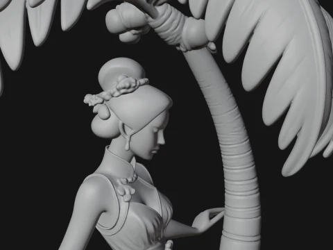 Hands Holding Palm Tree Statue Design 3 - 3D Print Model 3D Print Model