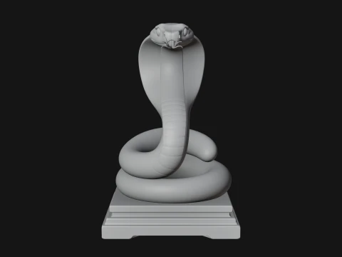Cobra on Pedestal Statue Design 2 - 3D Print Model 3D Print Model