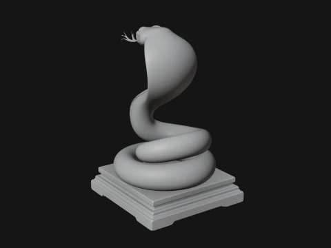 Cobra on Pedestal Statue Design 2 - 3D Print Model 3D Print Model