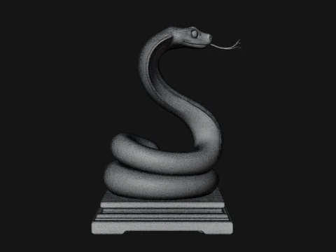 Cobra on Pedestal Statue Design 2 - 3D Print Model 3D Print Model