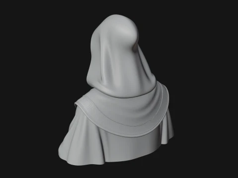 Hooded Monk Bust Statue Design 2 - 3D Print Model 3D Print Model