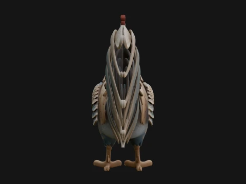Ornate Rooster Statue Design 2 - 3D Print Model 3D Print Model