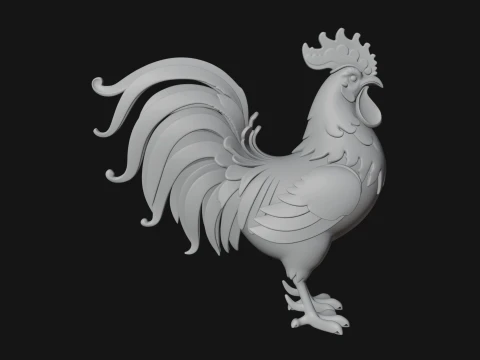Ornate Rooster Statue Design 2 - 3D Print Model 3D Print Model