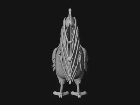 Ornate Rooster Statue Design 2 - 3D Print Model 3D Print Model