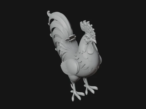 Ornate Rooster Statue Design 2 - 3D Print Model 3D Print Model
