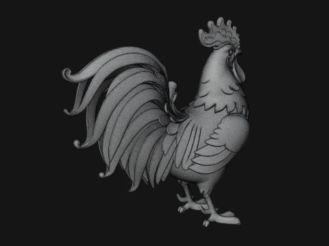 Ornate Rooster Statue Design 2 - 3D Print Model 3D Print Model