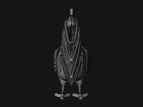 Ornate Rooster Statue Design 2 - 3D Print Model 3D Print Model