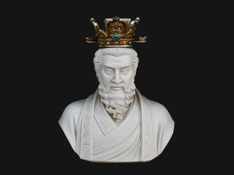 Crowned Philosopher Bust Statue Design 1 - 3D Print Model 3D Print Model