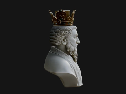 Crowned Philosopher Bust Statue Design 1 - 3D Print Model 3D Print Model