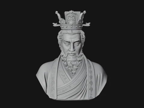 Crowned Philosopher Bust Statue Design 1 - 3D Print Model 3D Print Model