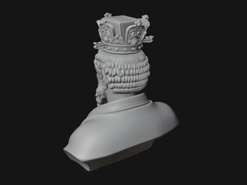 Crowned Philosopher Bust Statue Design 1 - 3D Print Model 3D Print Model