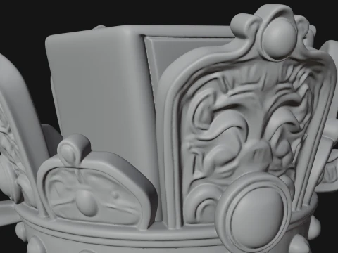 Crowned Philosopher Bust Statue Design 1 - 3D Print Model 3D Print Model
