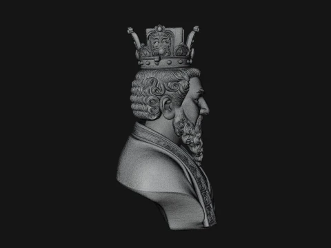 Crowned Philosopher Bust Statue Design 1 - 3D Print Model 3D Print Model