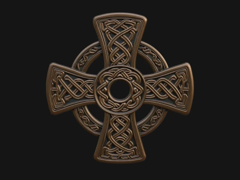 Celtic Cross Wall Plaque Design 2 - 3D Print Model 3D Print Model