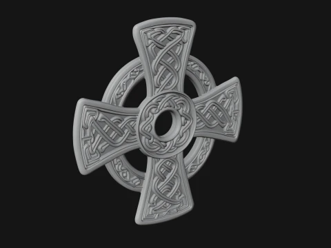 Celtic Cross Wall Plaque Design 2 - 3D Print Model 3D Print Model