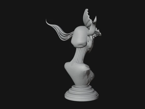 Shell Crown Woman Bust Statue Design 3 - 3D Print Model 3D Print Model