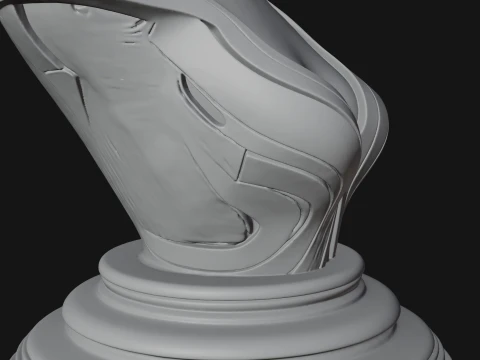 Shell Crown Woman Bust Statue Design 3 - 3D Print Model 3D Print Model