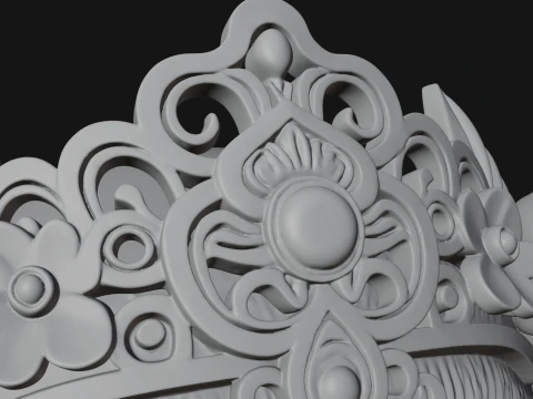 Floral Chibi Monkey Statue Design 1 - 3D Print Model 3D Print Model