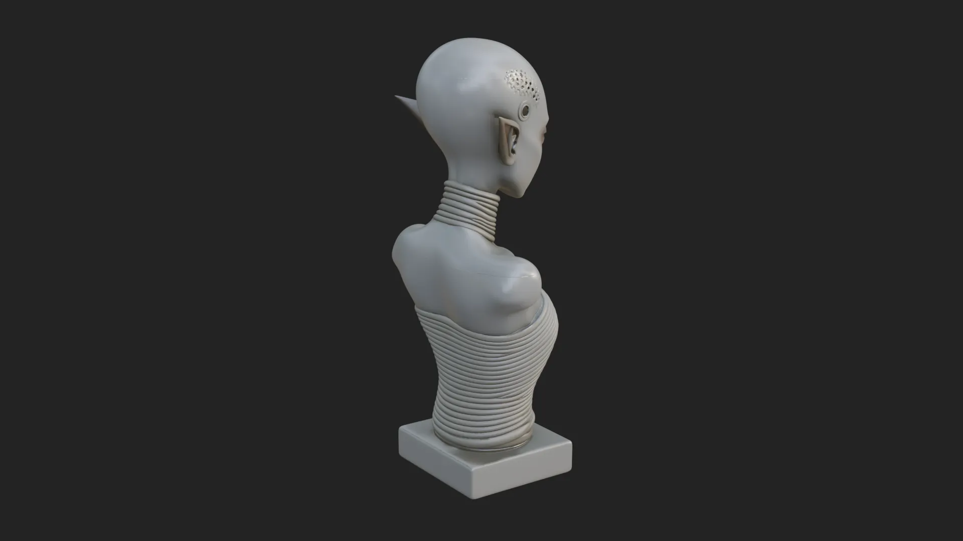 Minimalist Alien Bust Statue Design 3 - 3D Print Model 3D Print Model .c4d .max .obj .3ds .fbx .stl .blend