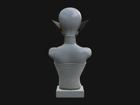 Minimalist Alien Bust Statue Design 3 - 3D Print Model 3D Print Model