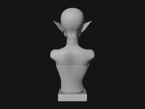 Minimalist Alien Bust Statue Design 3 - 3D Print Model 3D Print Model