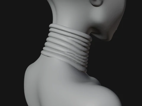Minimalist Alien Bust Statue Design 3 - 3D Print Model 3D Print Model
