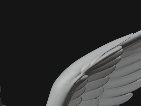Winged Angel Warrior Woman Statue Design 1 - 3D Print Model 3D Print Model