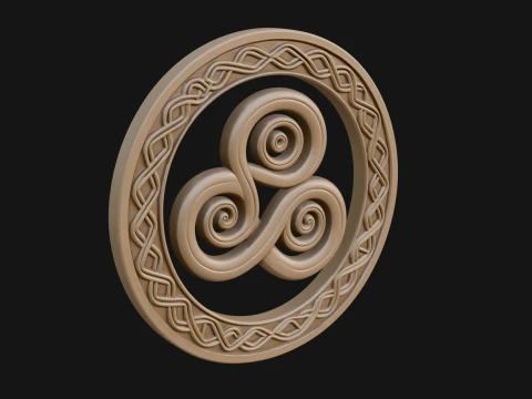 Celtic Triskelion Disc Plaque Design 2 - 3D Print Model 3D Druckmodell