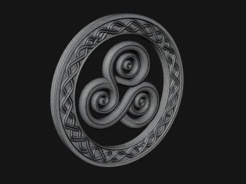 Celtic Triskelion Disc Plaque Design 2 - 3D Print Model 3D Print Model