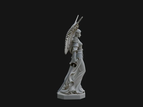 Winged Angel Warrior Woman Statue Design 2 - 3D Print Model 3D Print Model