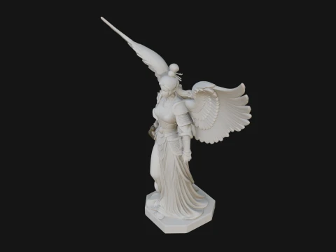 Winged Angel Warrior Woman Statue Design 2 - 3D Print Model 3D Print Model