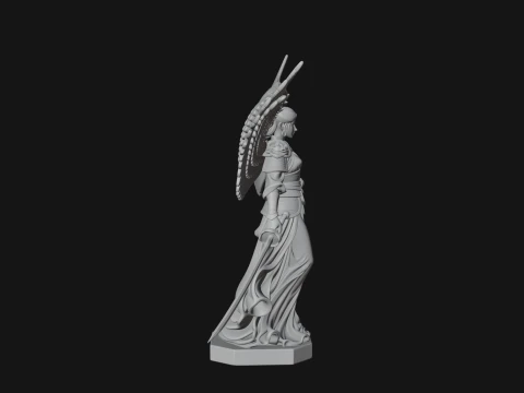 Winged Angel Warrior Woman Statue Design 2 - 3D Print Model 3D Print Model