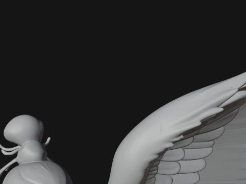 Winged Angel Warrior Woman Statue Design 2 - 3D Print Model 3D Print Model